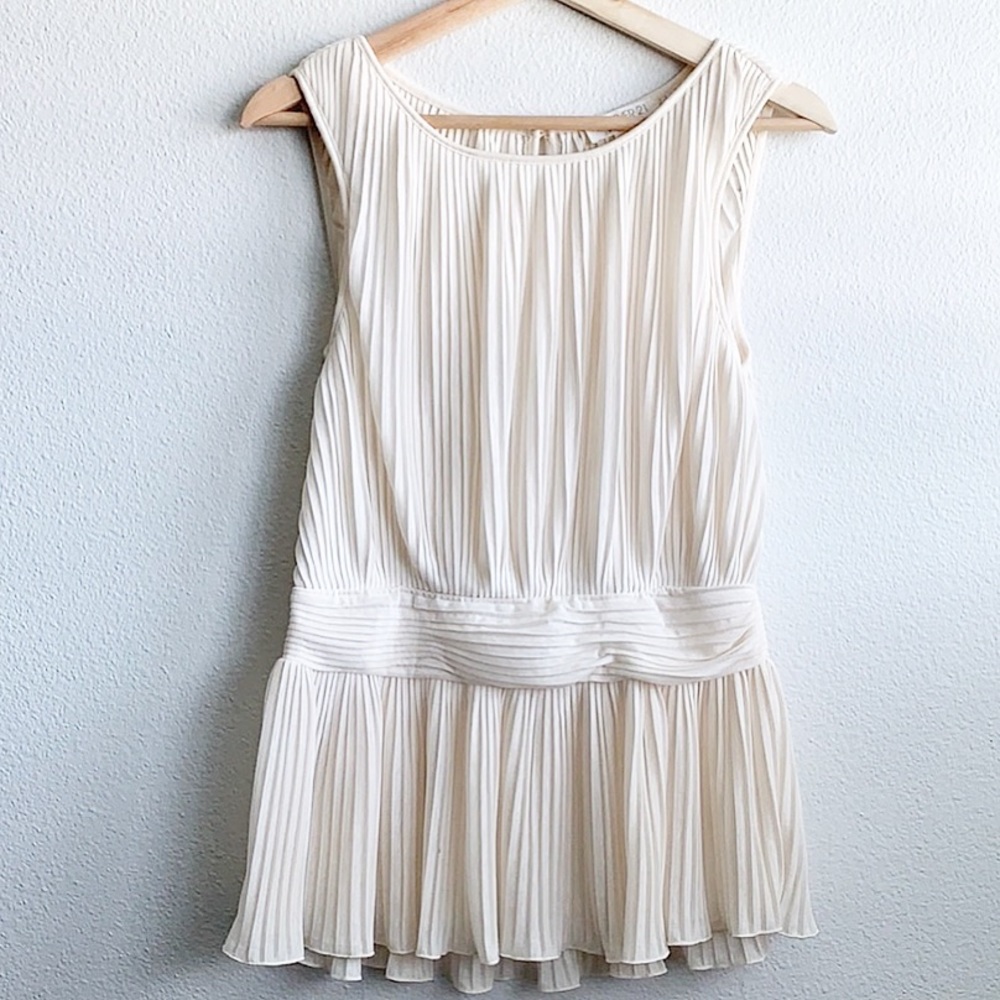 Forever 21 Essentials Elegant Cream Pleated Blouse